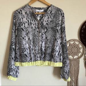 NWT Snakeskin Print with Neon Cuffs